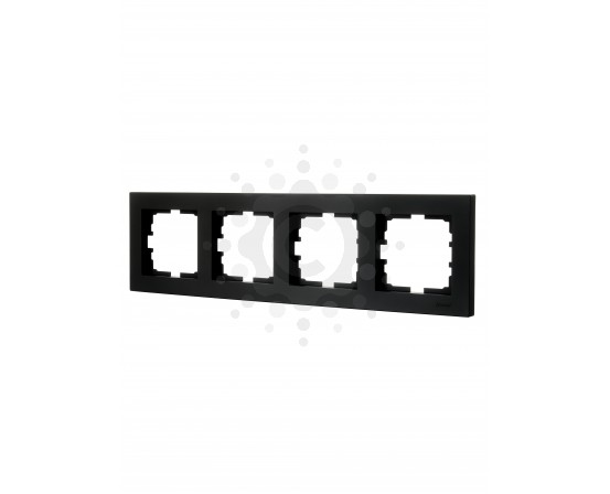 Рамка на 4 поста горизонтальная черная Lezard серия Vesna 742-4200-149 фото 1